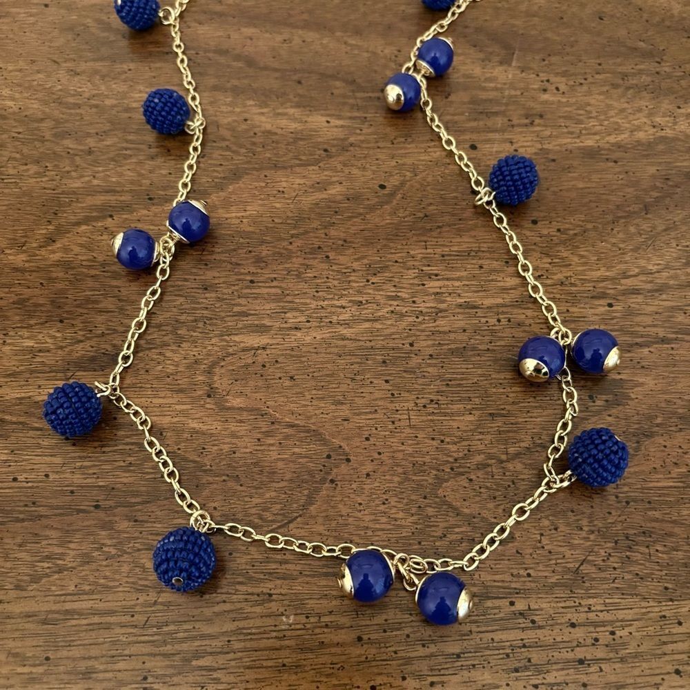 J.Crew | Seed Bead Bauble Necklace | Royal Blue | 30” Length